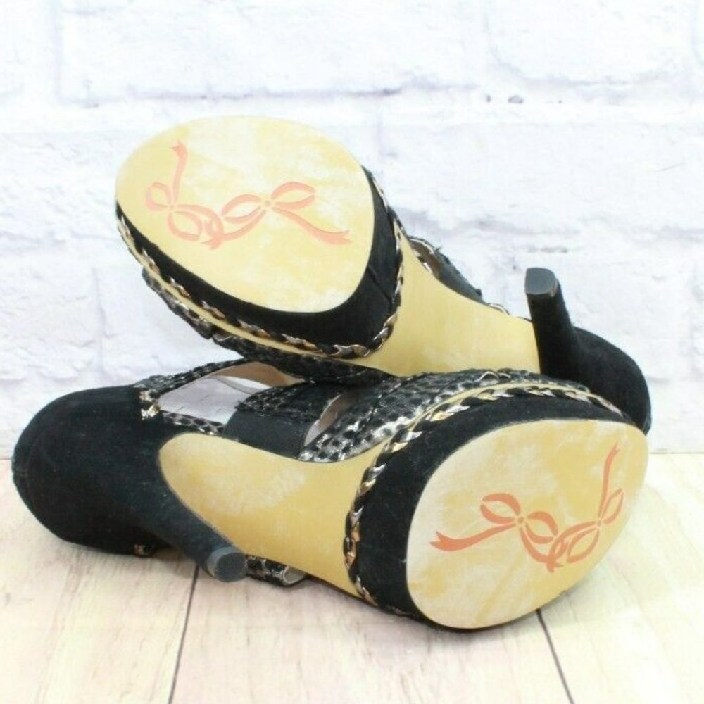 Poetic License Force Of Nature Black Leather High Heel Sandals Size 10 M - Picture 10 of 10